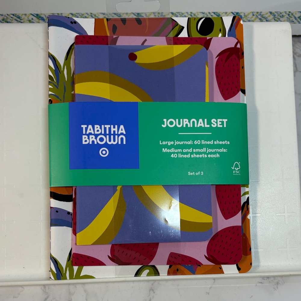 Tabitha Multicolor Fruit Design Journal Set of 3, NWT